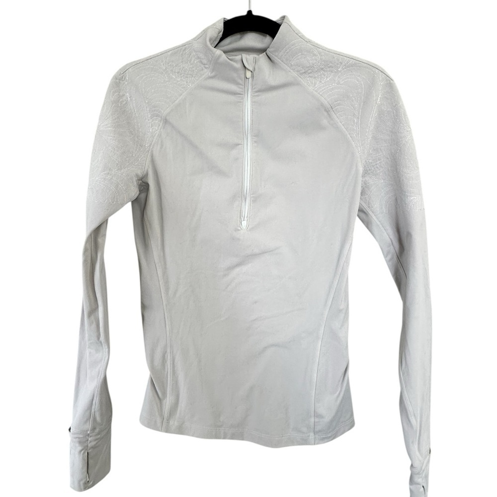Lululemon Size 4 White Floral Zip Up Pullover